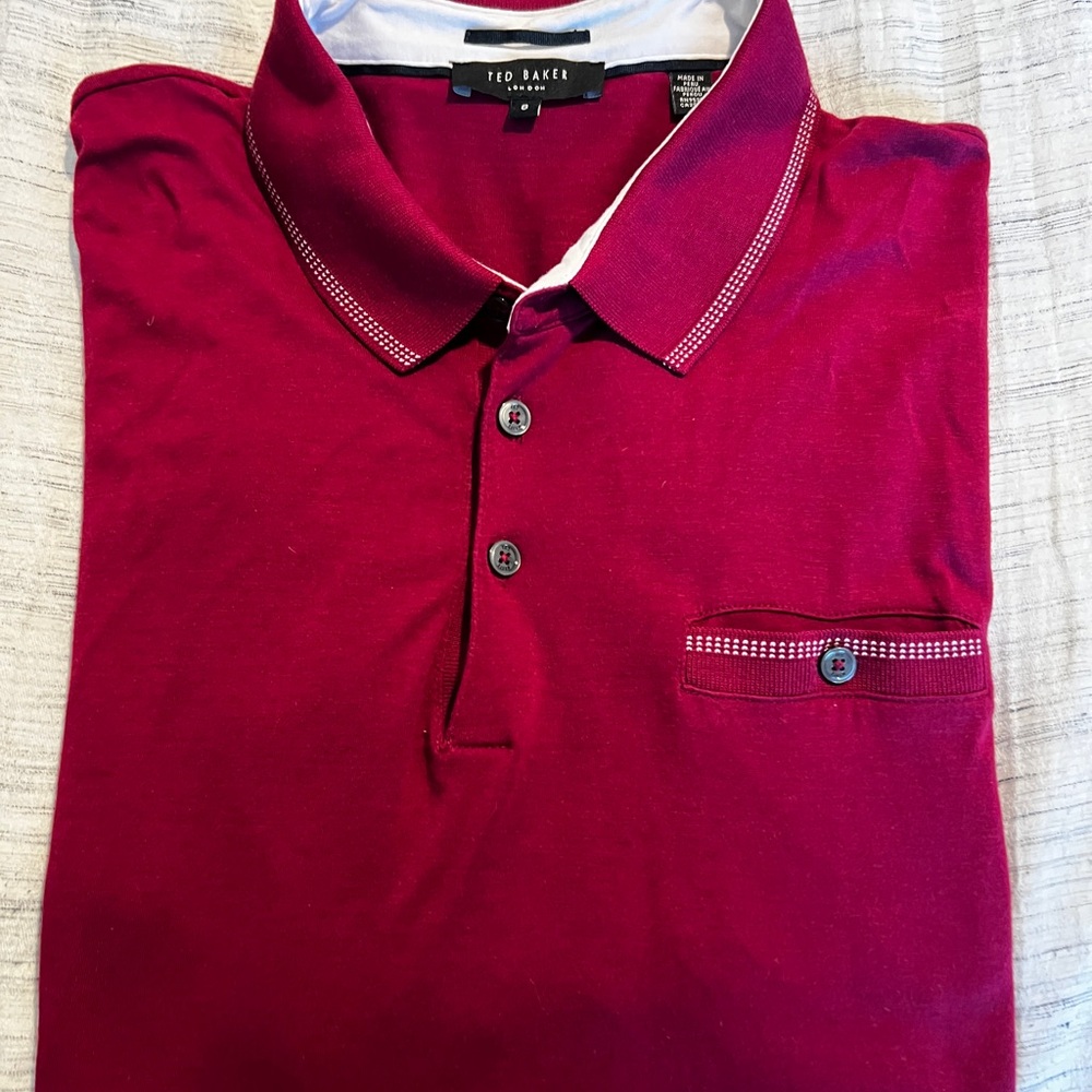 Ted Baker Men's Burgundy Polo Shirt